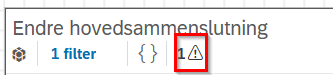 Bildet viser trekantikonet i tabellrapporten.