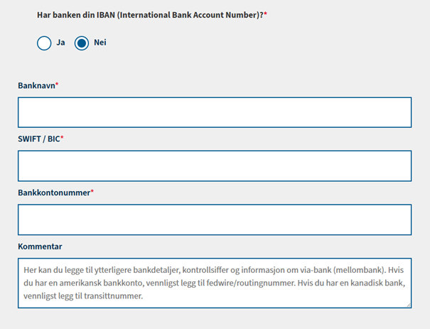 Bildet viser info om SWIFT