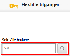Søk opp ønsket bruker med fullt navn, e-postadresse, ansattnummer eller brukernavn.