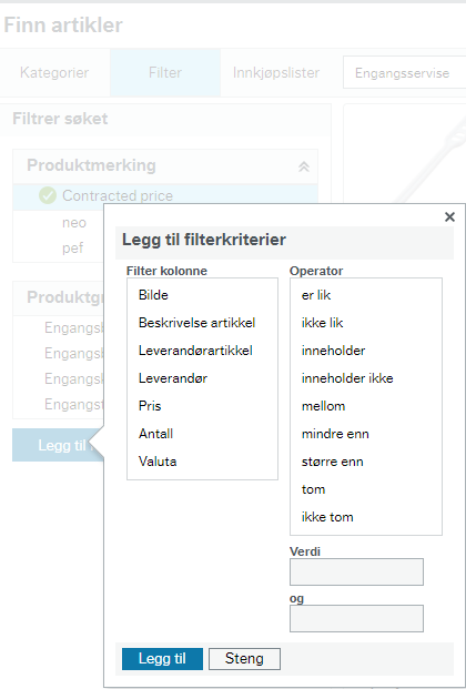 Skjermbilde filtrering.