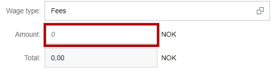 Image showing fields on selected wage type