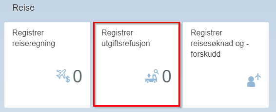 Bildet viser registrer utgiftsrefusjon 